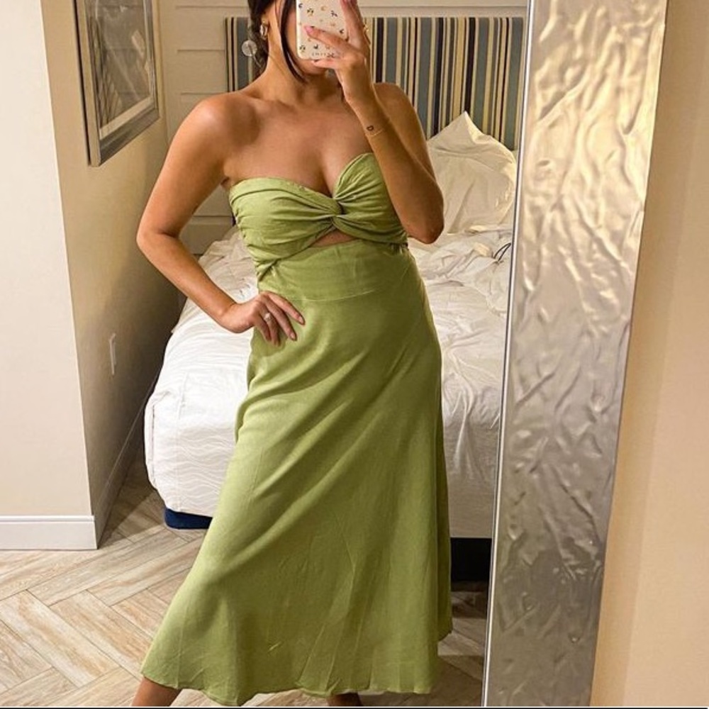 petal & pup Rosetta dress olive